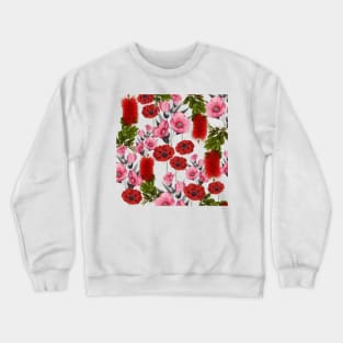 peach rose floral pattern Crewneck Sweatshirt